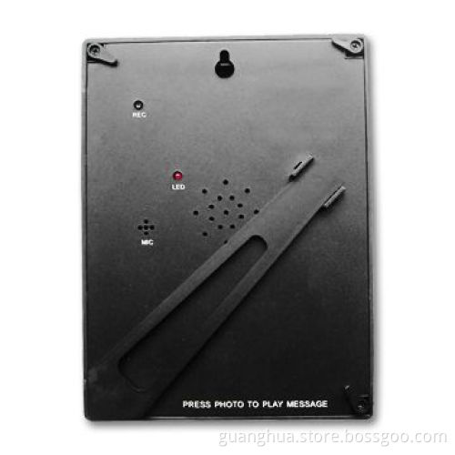 Plastic photo frame with voice message recording function, can hold 5.2*3.7 photo paper